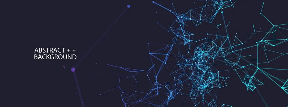 Abstract polygonal vector background with connecting dots and lines. Digital  Stock Illustration