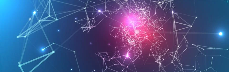Abstract polygonal vector background with connecting dots and lines. Digital  Illustrazione stock