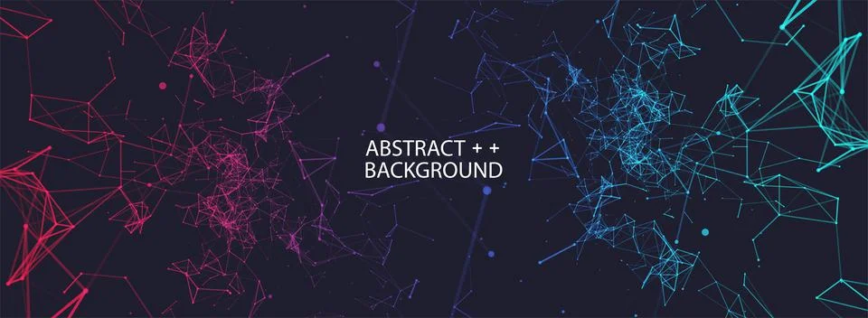 Abstract polygonal vector background with connecting dots and lines. Digital  Illustrazione stock