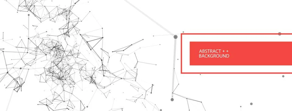 Abstract polygonal vector background with connecting dots and lines. Digital  Stockillustratie