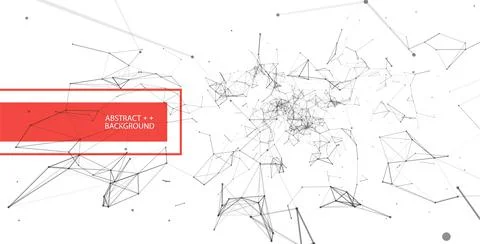 Abstract polygonal vector background with connecting dots and lines. Digital  Stock Illustration