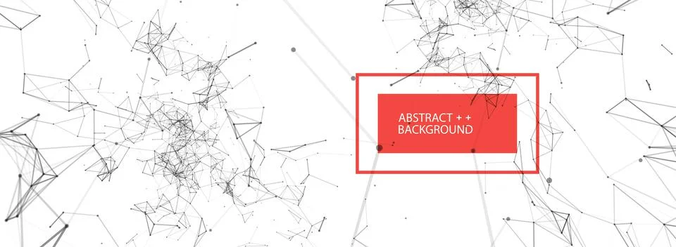 Abstract polygonal vector background with connecting dots and lines. Digital  Illustrazione stock