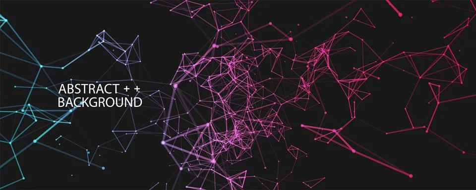 Abstract polygonal vector background with connecting dots and lines. Digital  Stock Illustration