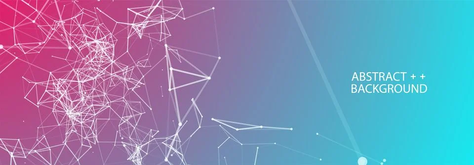 Abstract polygonal vector background with connecting dots and lines. Digital  Stock Illustration