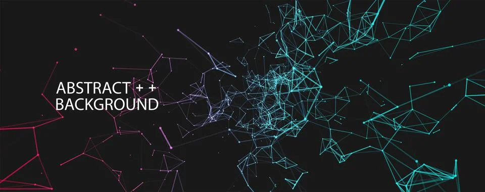 Abstract polygonal vector background with connecting dots and lines. Digital  Stock Illustration