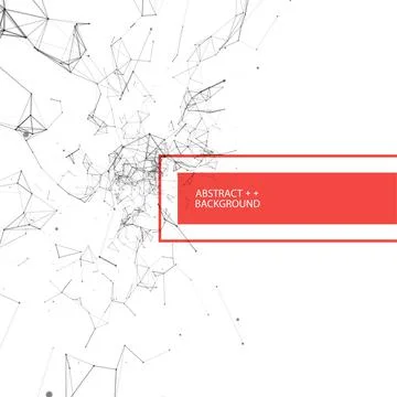 Abstract polygonal vector background with connecting dots and lines. Digital  Stock Illustration