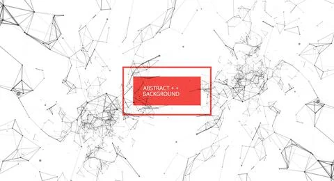 Abstract polygonal vector background with connecting dots and lines. Digital  Stock Illustration