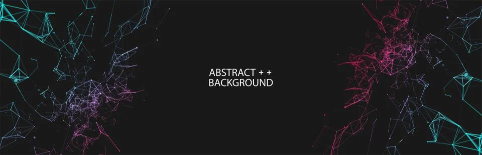 Abstract polygonal vector background with connecting dots and lines. Digital  Stockillustratie