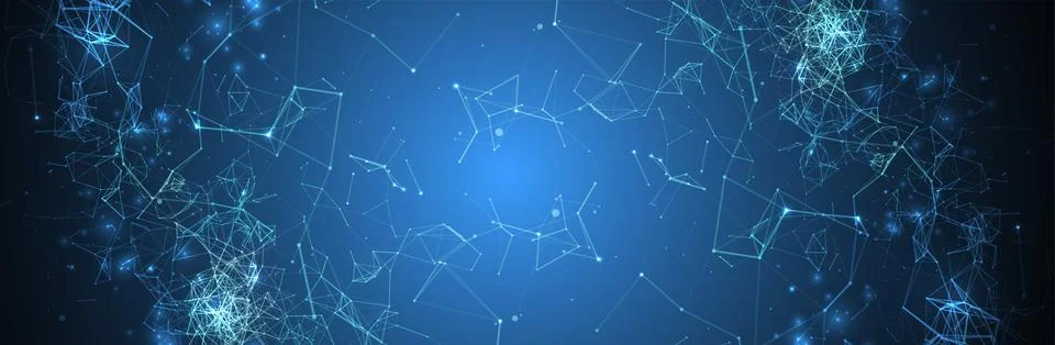 Abstract polygonal vector background with connecting dots and lines. Digital  Illustrazione stock