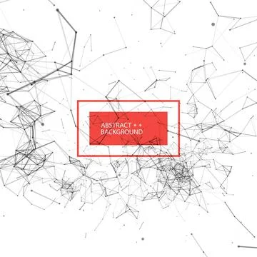Abstract polygonal vector background with connecting dots and lines. Digital  Stock Illustration