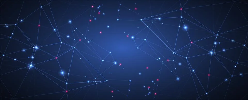 Abstract polygonal vector background with connecting dots and lines. Stock Illustration