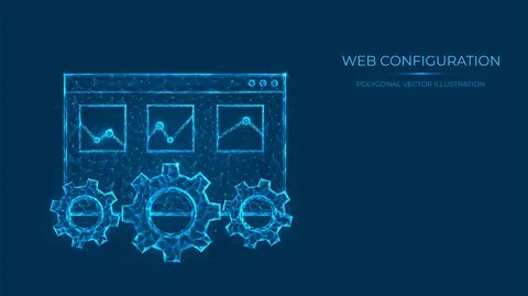 Abstract polygonal vector illustration of web configuration. Low poly concept Illustrazione stock
