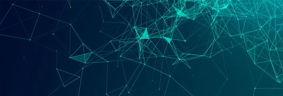 Abstract polygonal vector science background with connecting dots and lines. Stock Illustration