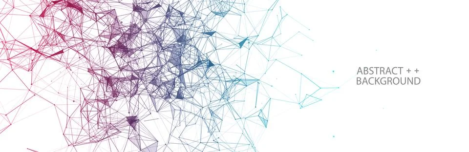 Abstract polygonal vector science background with connecting dots and lines. Stock Illustration