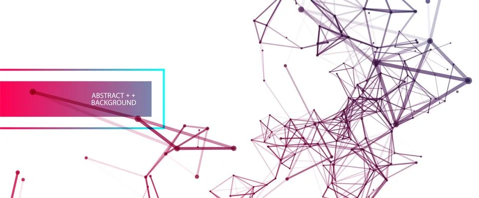 Abstract polygonal vector science background with connecting dots and lines. Stock Illustration