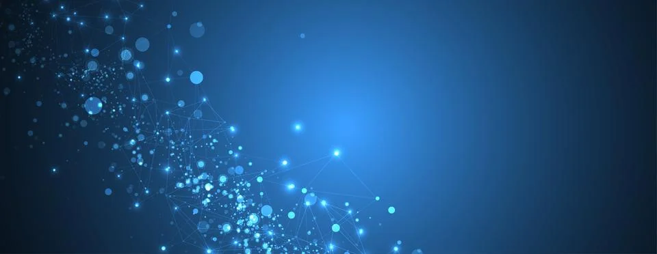 Abstract polygonal vector science background with connecting dots and lines. イラスト素材