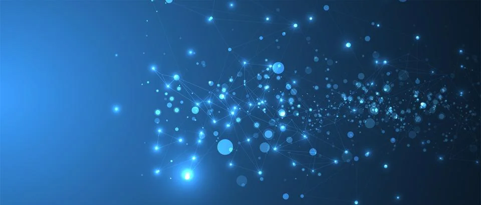 Abstract polygonal vector science background with connecting dots and lines. イラスト素材