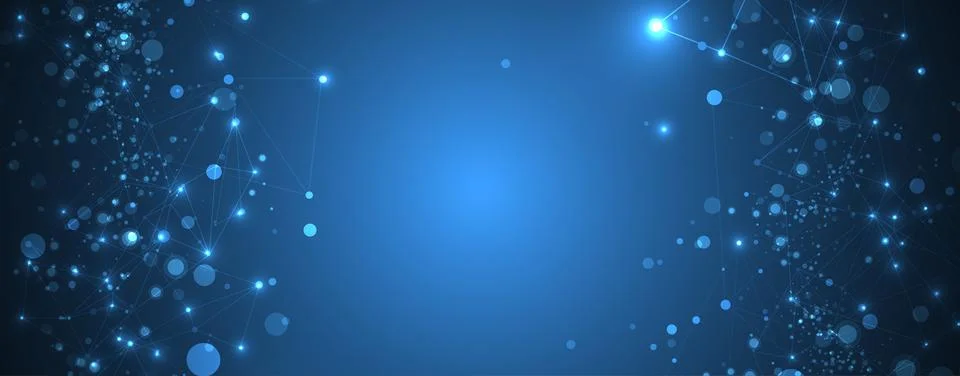 Abstract polygonal vector science background with connecting dots and lines. イラスト素材