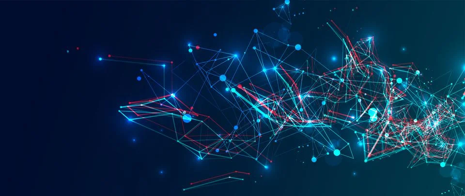 Abstract polygonal vector science background with connecting dots and lines. イラスト素材