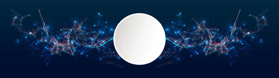 Abstract polygonal vector science background with connecting dots and lines. Stock Illustration