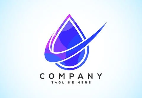 Abstract polygonal water drop logo sign symbol. Low poly water drop Logo. G.. Stock Illustration