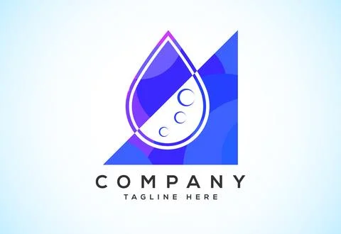 Abstract polygonal water drop logo sign symbol. Low poly water drop Logo. G.. Stock Illustration