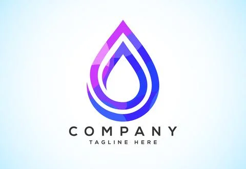 Abstract polygonal water drop logo sign symbol. Low poly water drop Logo. G.. Stock Illustration