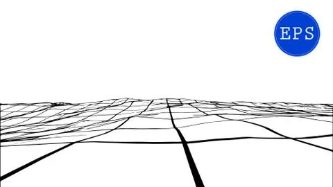 Abstract polygonal wave wireframe background. Vector illustration 스톡 일러스트