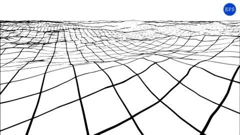 Abstract polygonal wave wireframe background. Vector illustration 스톡 일러스트