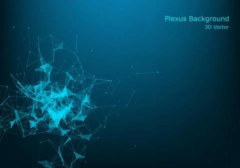 Abstract Polygonal White Background with Low Poly Connecting Dots and Lines - Stock Illustration