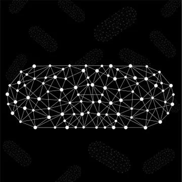 Abstract polygonal wireframe of pill capsule, vector illustration Stock Illustration