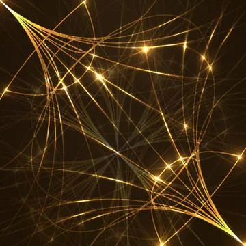 Abstract polygonal world map with glowing dots and lines, network connections Stock Illustration