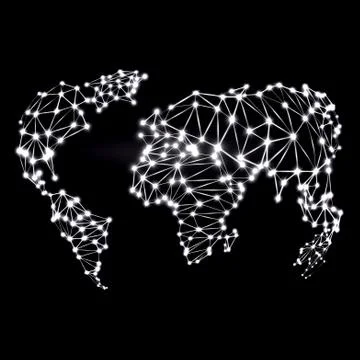 Abstract polygonal world map Stock Illustration