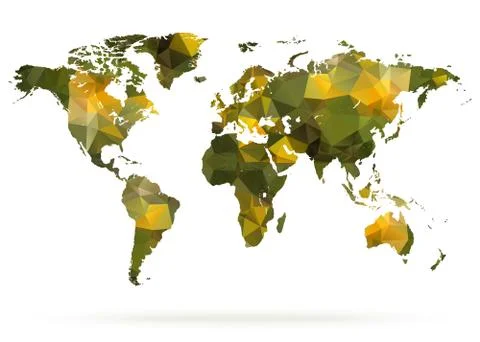 Abstract polygonal world map Stock Illustration