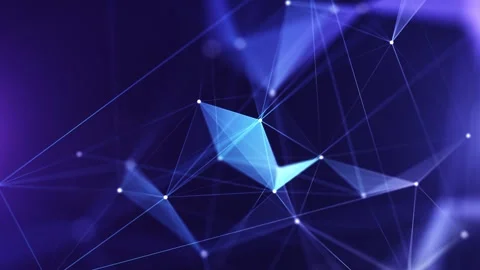 Abstract Polygons Lines And Dots Multi Color Loop Background Stock Footage 274413566