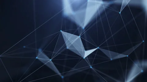 Abstract Polygons Lines And Dots Blue Loop Background Stock Footage 274413678