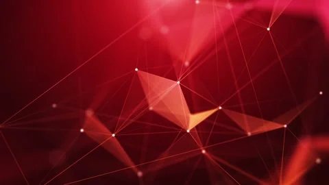 Abstract Polygons Lines And Dots Red Loop Background Video stock 274413711