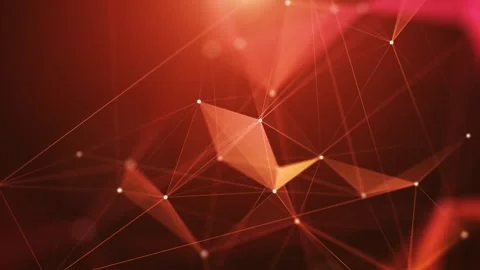 Abstract Polygons Lines And Dots Orange Loop Background Stock Footage 274413713