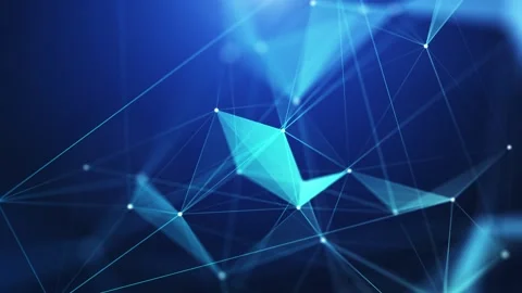 Abstract Polygons Lines And Dots Blue Loop Background Stock Footage 274413716