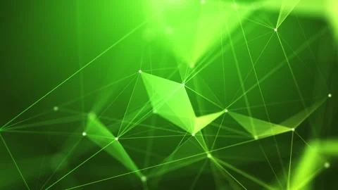 Abstract Polygons Lines And Dots Green Loop Background Video stock 274413731