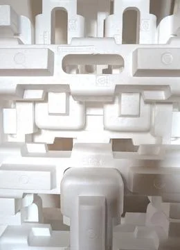 Abstract Polystyrene Geometric Packaging Recycling Close-up Stock Photos