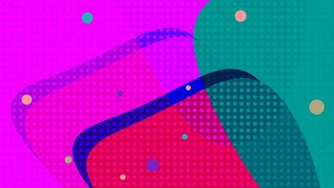 Abstract Pop Art Background With Colorful Halftone Dots and Layered Rounded.. Stock Illustration