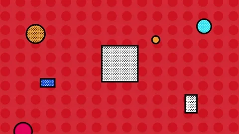 Abstract Pop Art with Red Dotted Background and Geometric Shapes Vídeo Stock 341926562