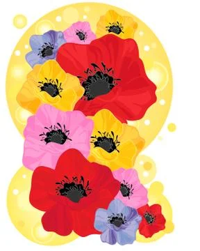 Abstract poppy design Stock Illustration