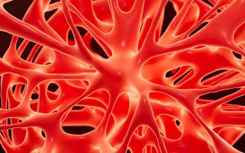 Abstract porous framework material background, nerve fibers background, blo.. Illustrazione stock