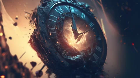 Abstract Portal Space Clock Concept Time Circle Light Watch Symbol Fantasy Magic Stock Footage 229787246