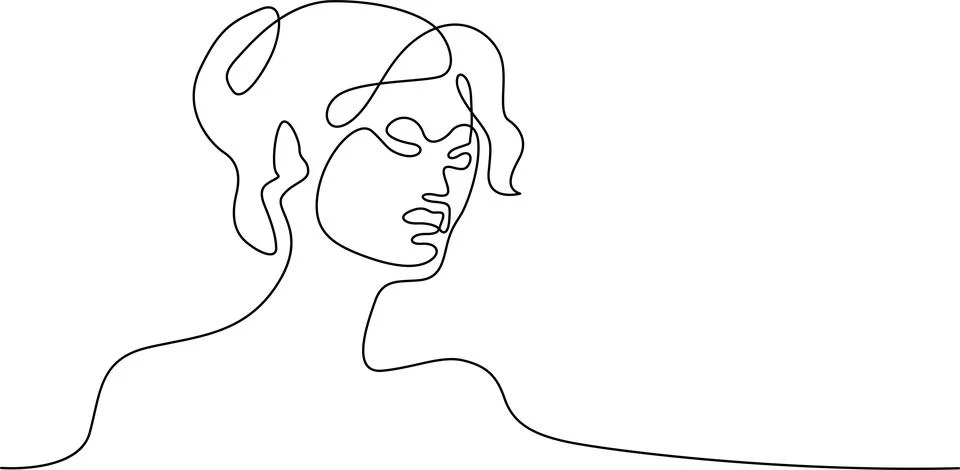 Abstract portrait line drawing Vector Stock Illustration