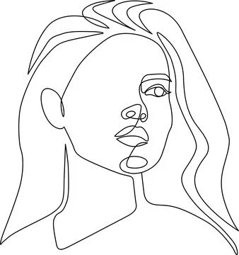 Abstract portrait line drawing Vector Stock Illustration