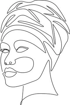 Abstract portrait line drawing Vector Illustrazione stock
