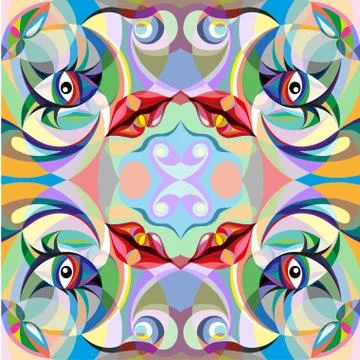 Abstract portrait of woman, pattern Stock Illustration